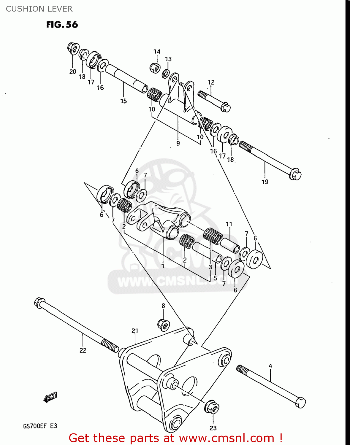 CUSHION LEVER GS700E 1985 (F) USA (E03)
