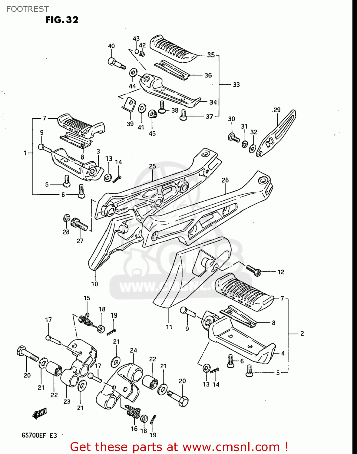 FOOTREST GS700E 1985 (F) USA (E03)