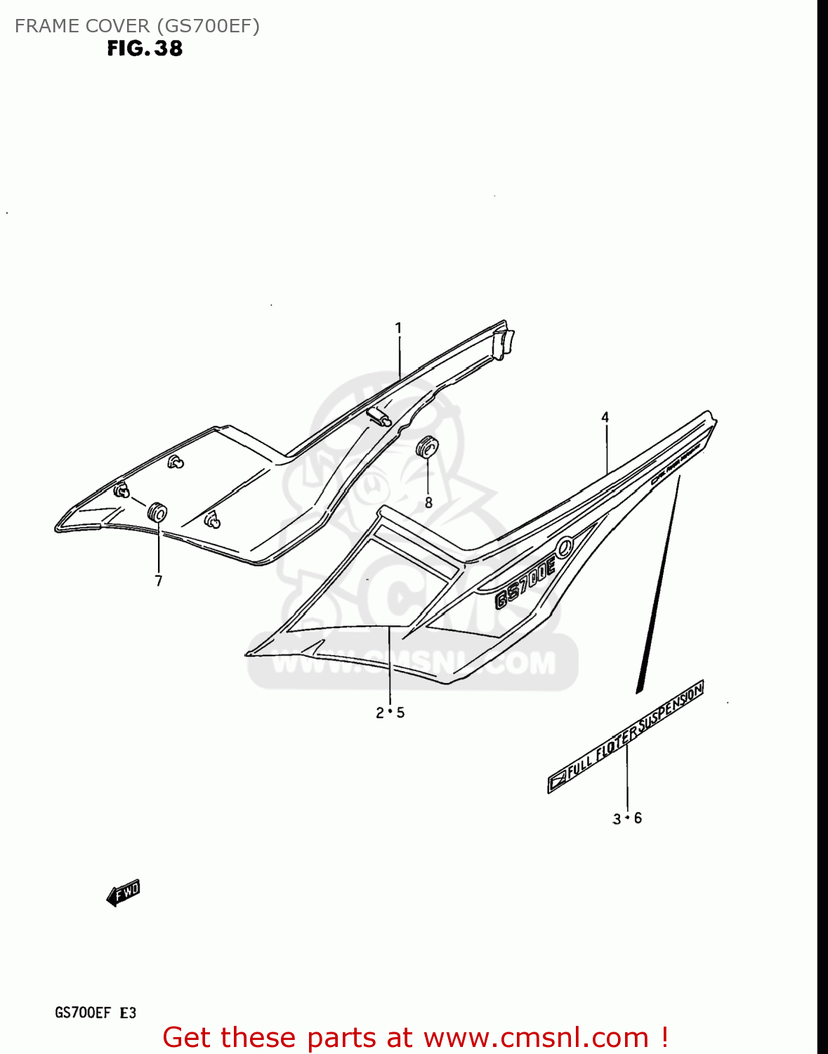 FRAME COVER (GS700EF) GS700E 1985 (F) USA (E03)