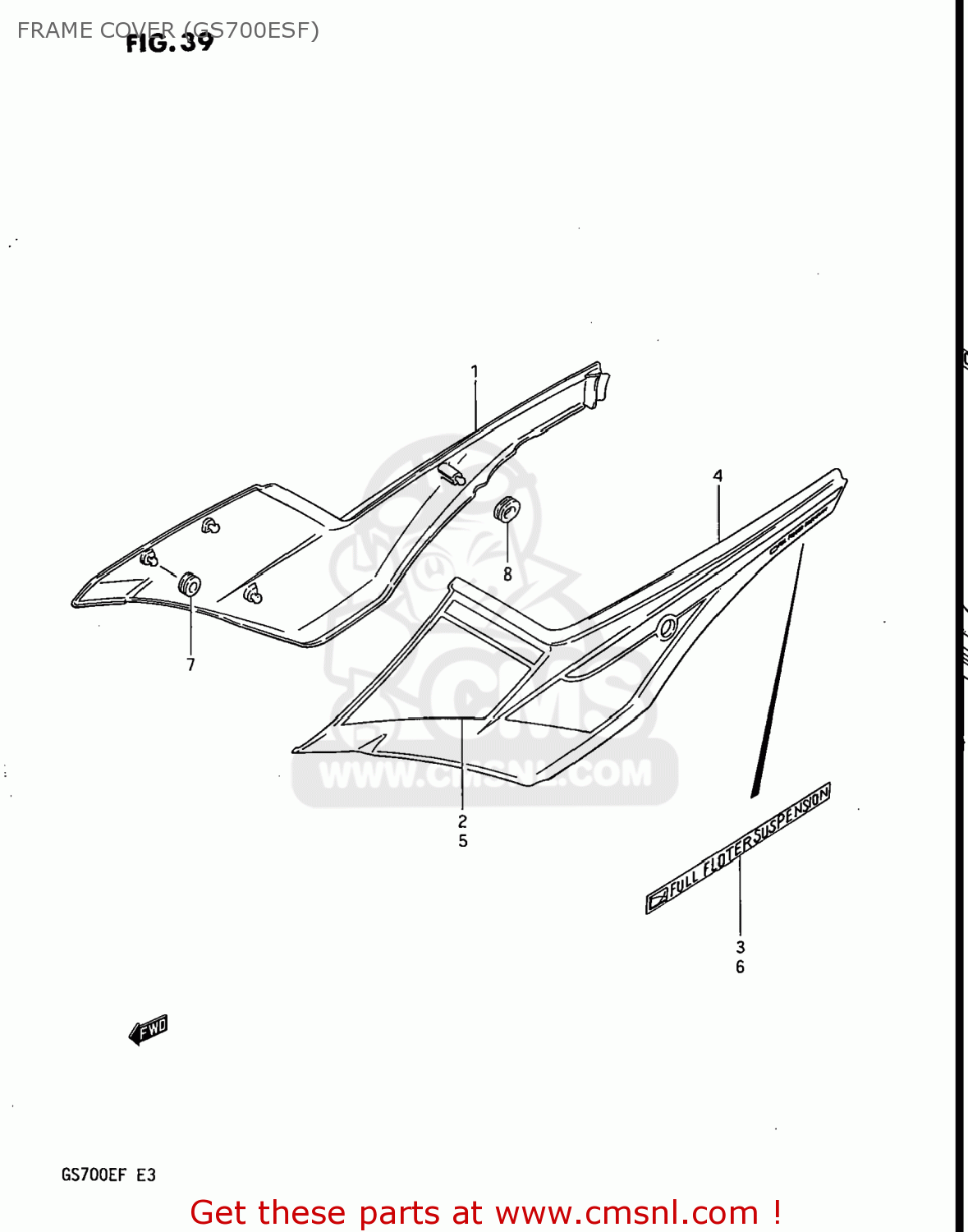 FRAME COVER (GS700ESF) GS700E 1985 (F) USA (E03)