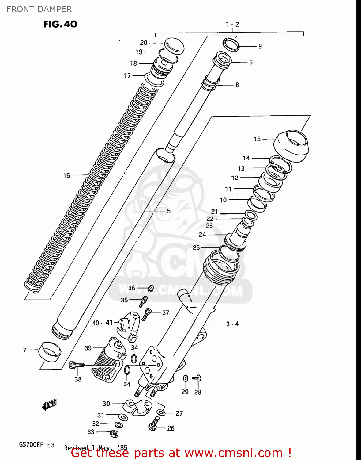 FRONT DAMPER GS700E 1985 (F) USA (E03)