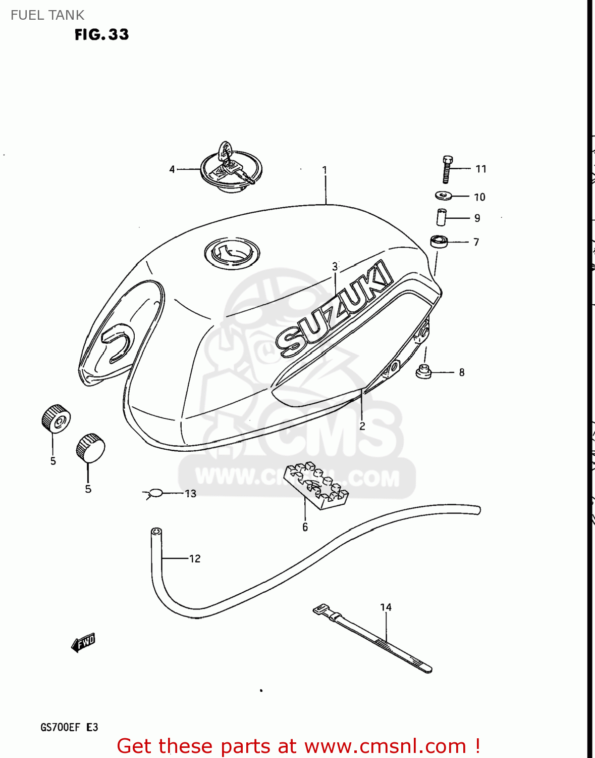 FUEL TANK GS700E 1985 (F) USA (E03)