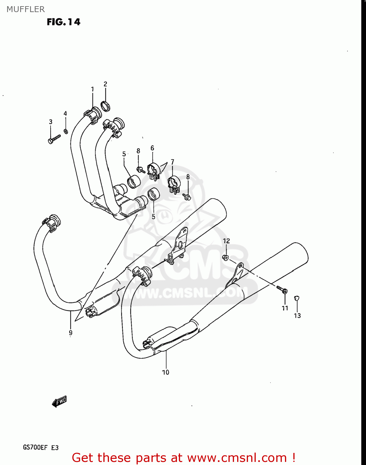 MUFFLER GS700E 1985 (F) USA (E03)