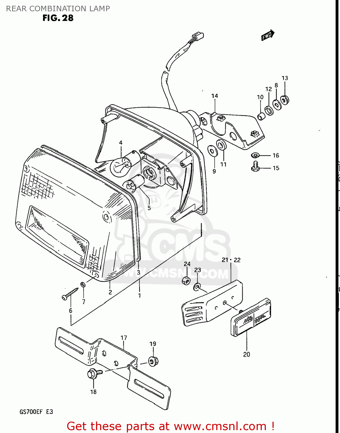 REAR COMBINATION LAMP GS700E 1985 (F) USA (E03)