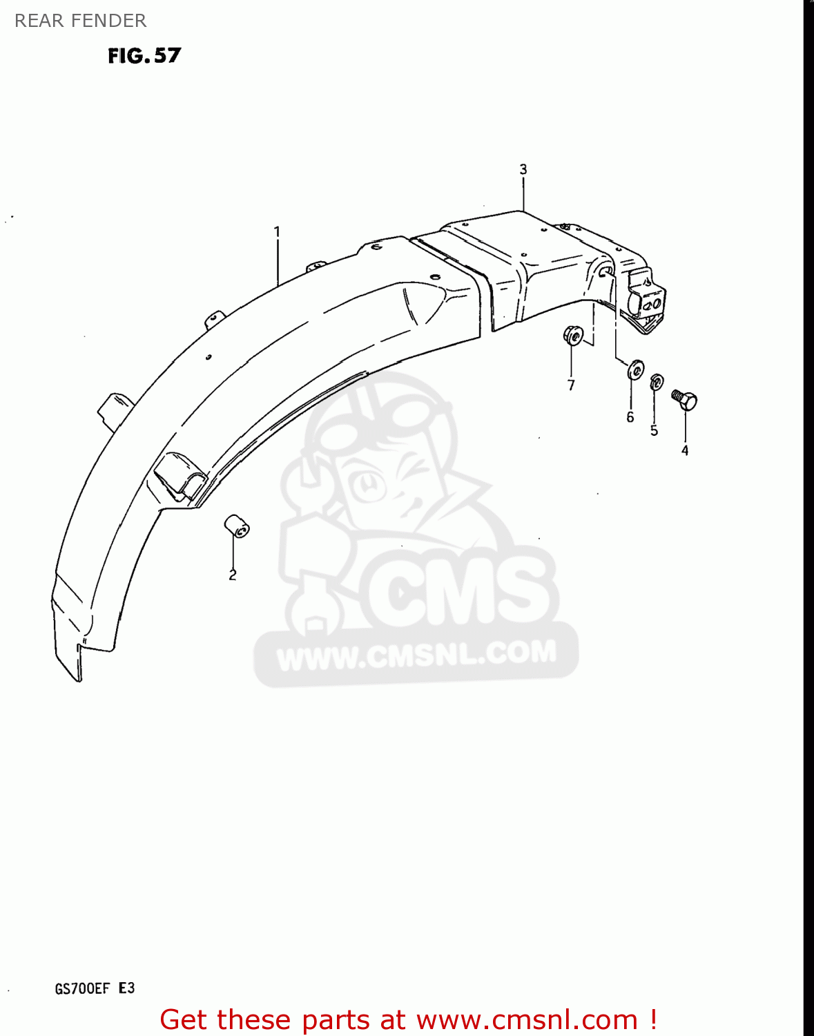 REAR FENDER GS700E 1985 (F) USA (E03)