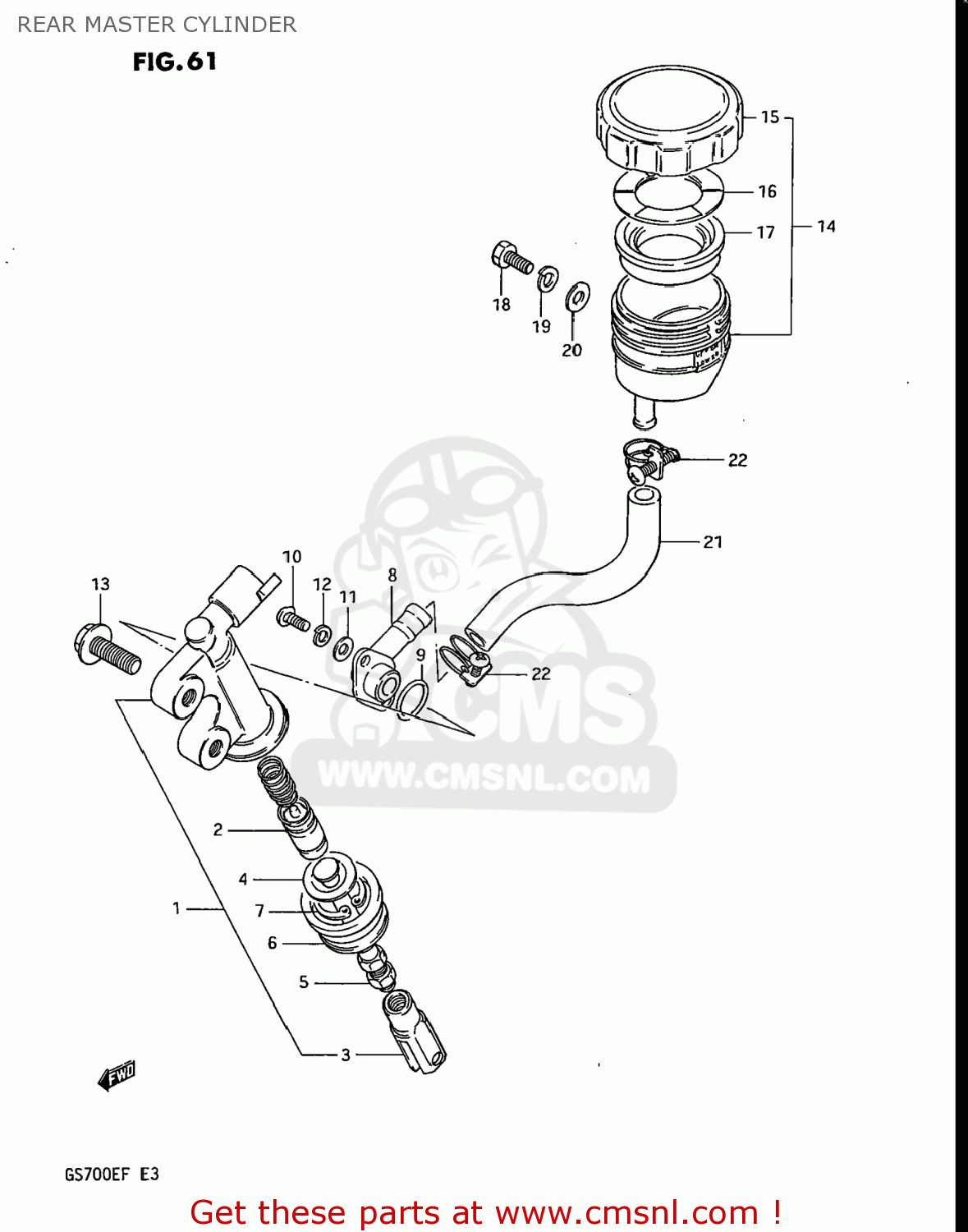 REAR MASTER CYLINDER GS700E 1985 (F) USA (E03)