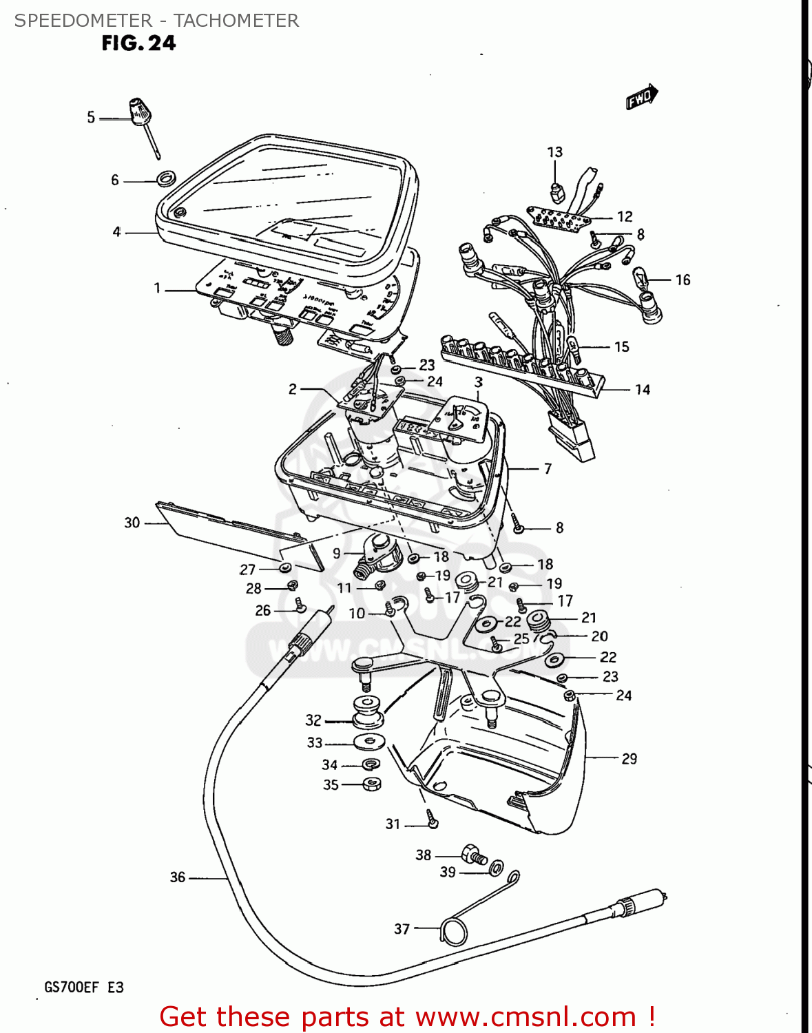 SPEEDOMETER - TACHOMETER GS700E 1985 (F) USA (E03)