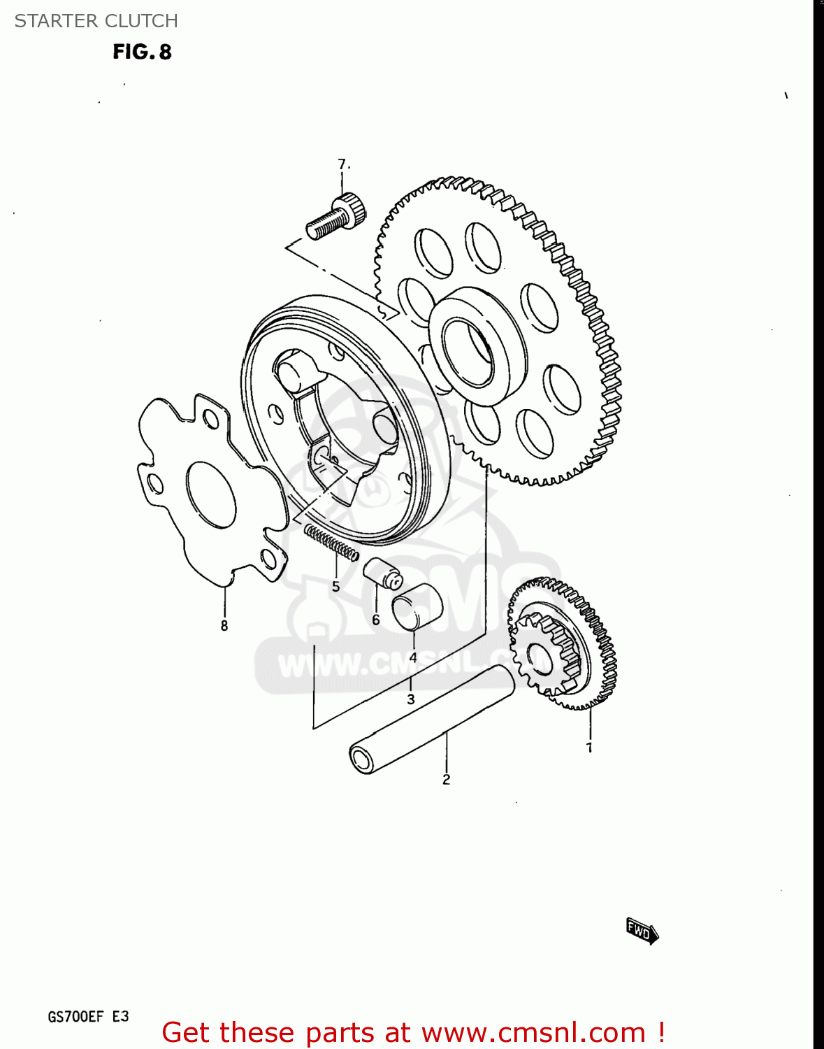 STARTER CLUTCH GS700E 1985 (F) USA (E03)