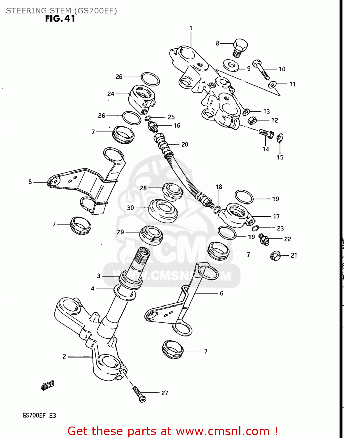 STEERING STEM (GS700EF) GS700E 1985 (F) USA (E03)