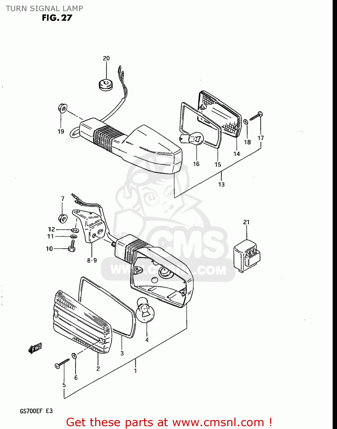 TURN SIGNAL LAMP GS700E 1985 (F) USA (E03)