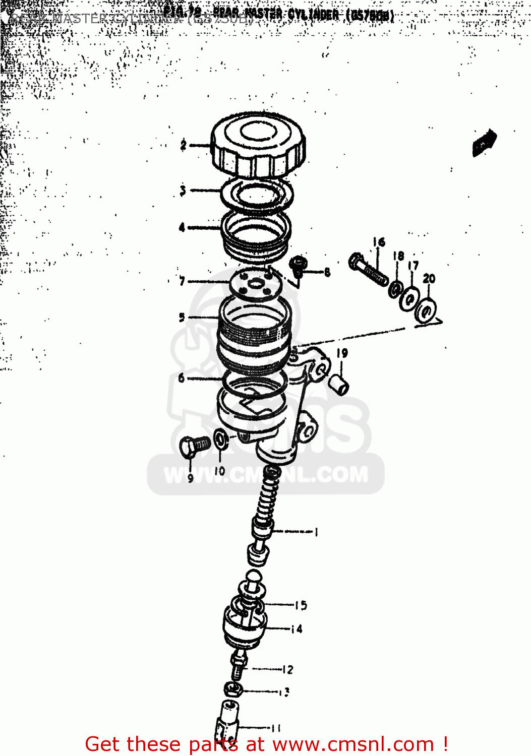 Suzuki GS750 1977 (B) USA (E03) REAR MASTER CYLINDER (GS750B) - Buy ...