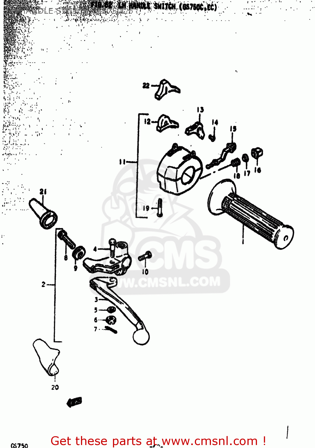 LH HANDLE SWITCH (GS750C GS750 1977 (B) USA (E03)