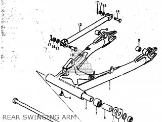 REAR SWINGING ARM - GS750 1977 (B) USA (E03)
