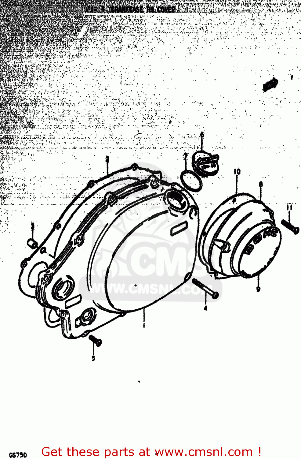 CRANKCASE RH COVER GS750 1978 (C) USA (E03)