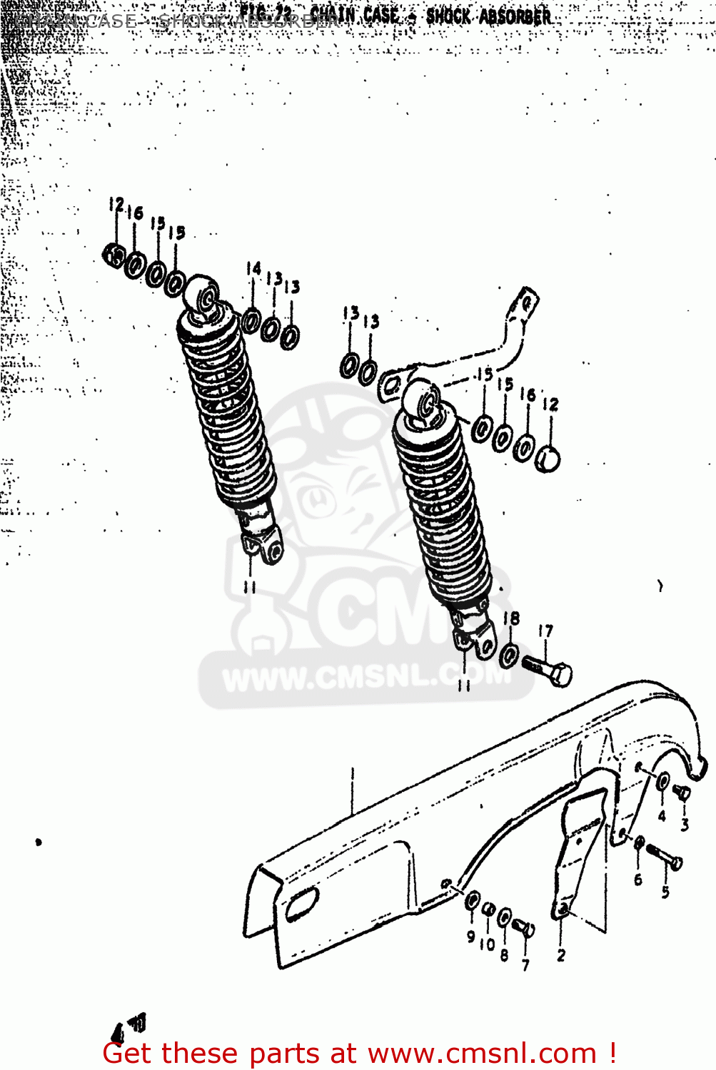CHAIN CASE - SHOCK ABSORBER GS750 1979 (N) USA (E03)