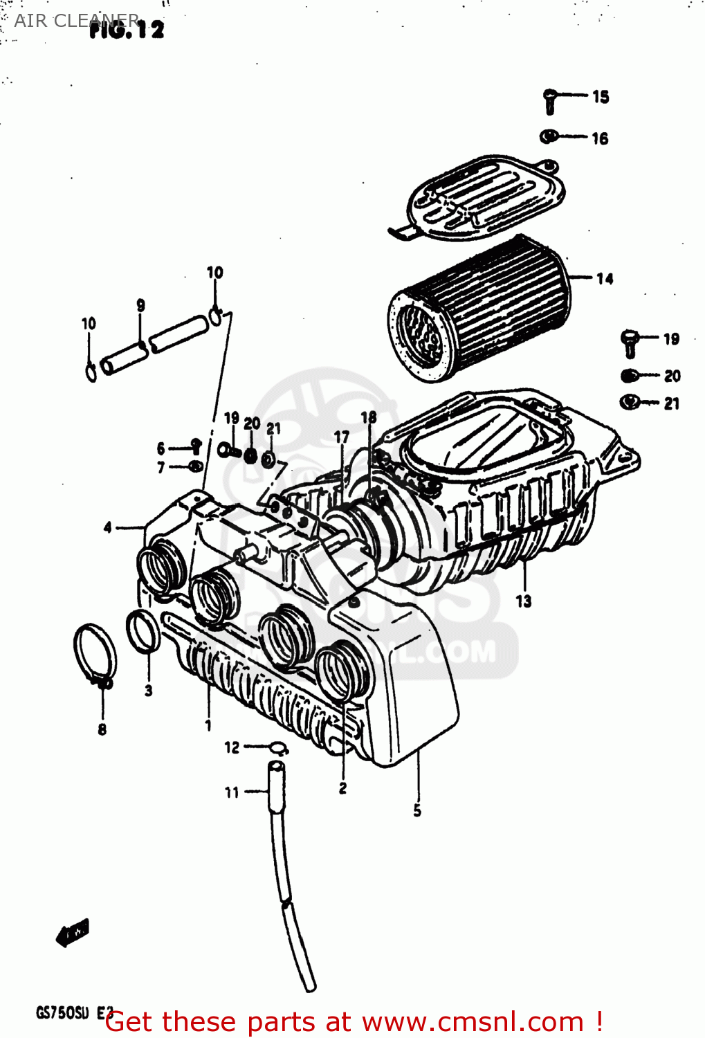 AIR CLEANER GS750A 1983 (D) USA (E03)