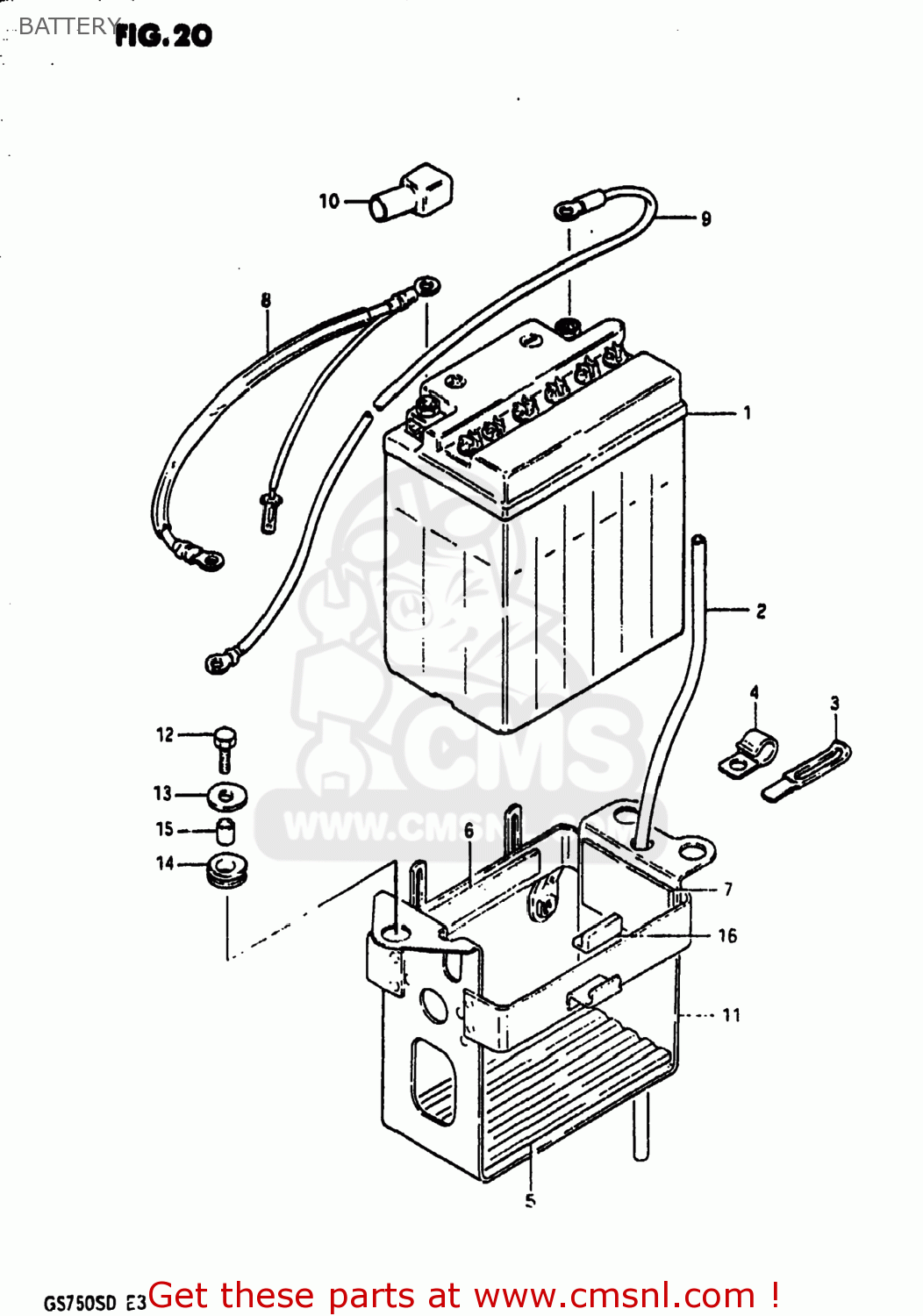 BATTERY GS750A 1983 (D) USA (E03)