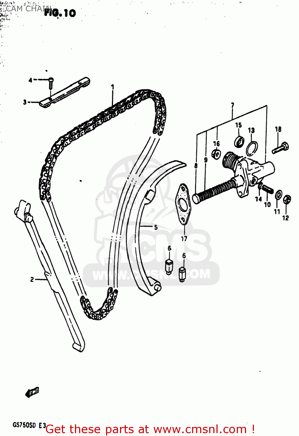 CAM CHAIN GS750A 1983 (D) USA (E03)
