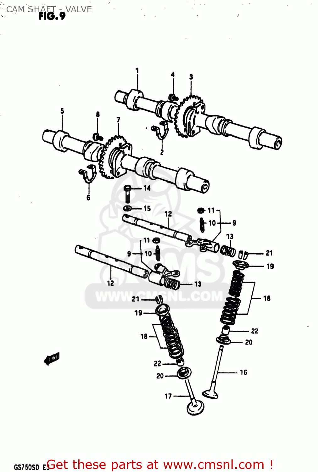 CAM SHAFT - VALVE GS750A 1983 (D) USA (E03)