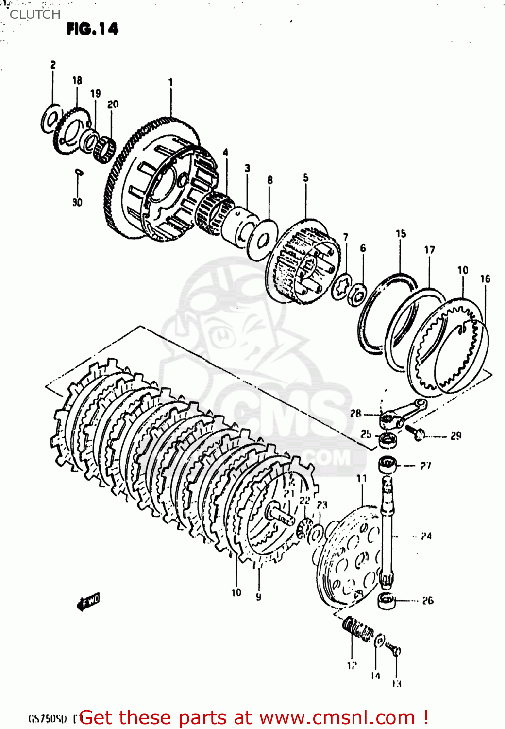 CLUTCH GS750A 1983 (D) USA (E03)