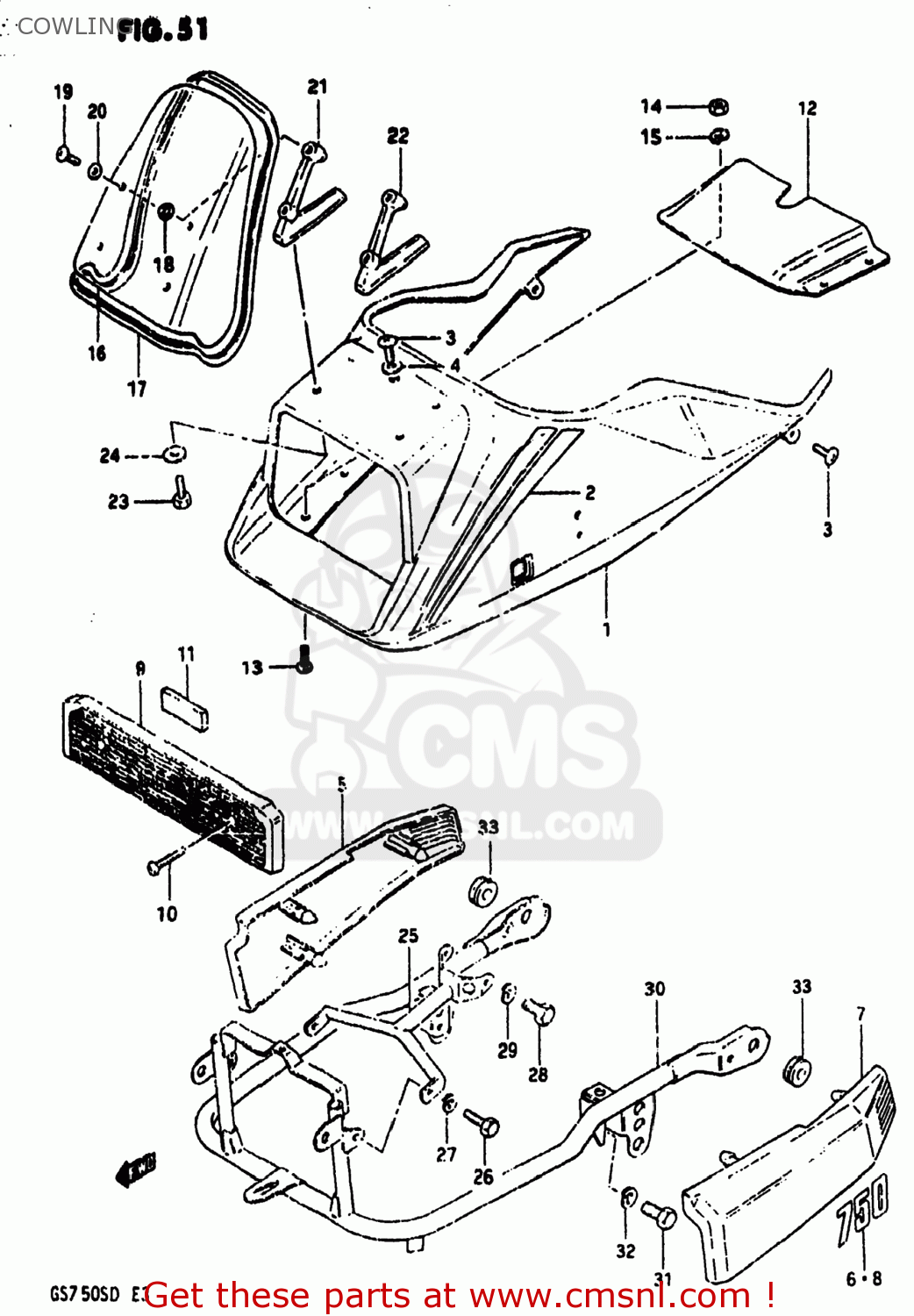 COWLING GS750A 1983 (D) USA (E03)