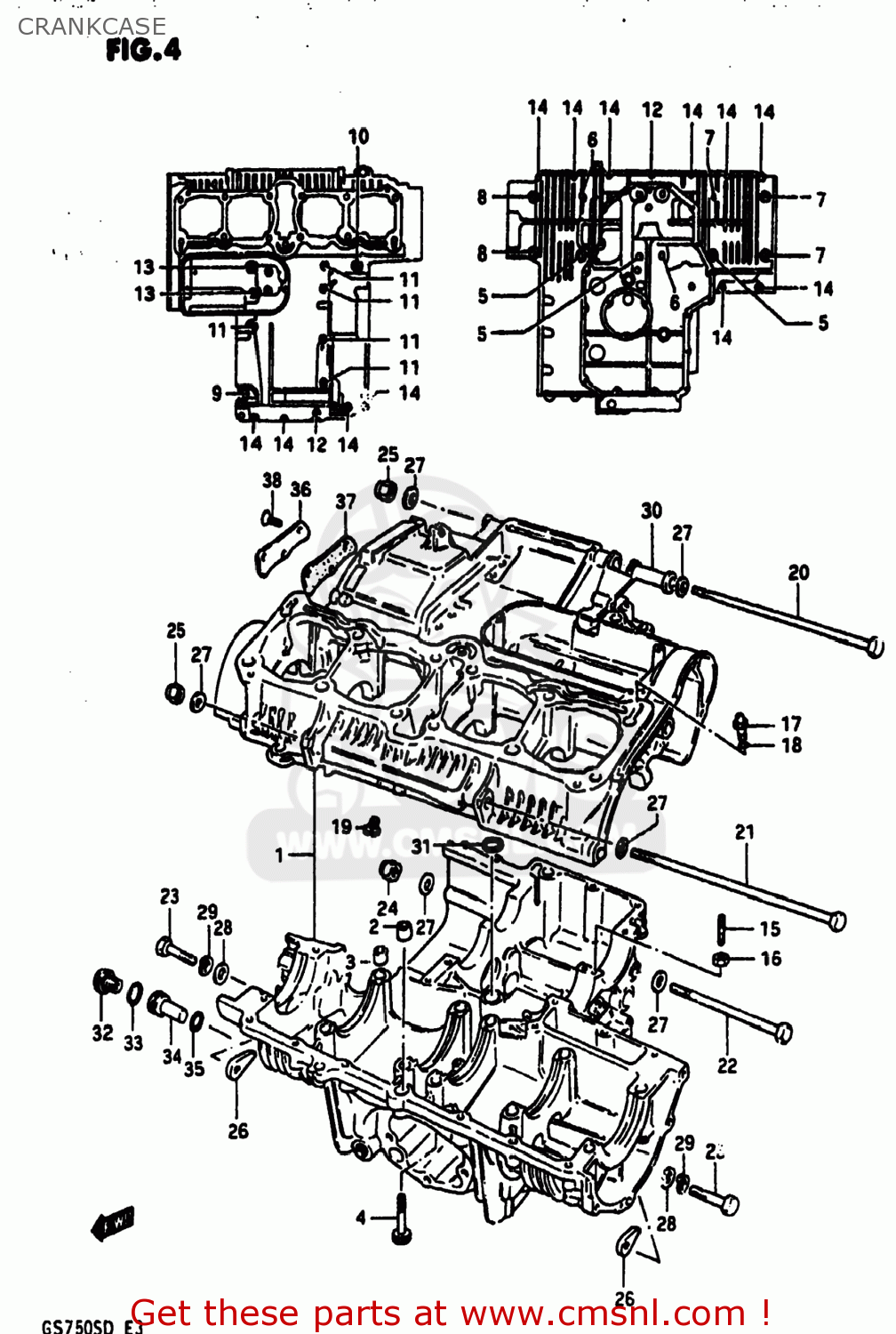 CRANKCASE GS750A 1983 (D) USA (E03)