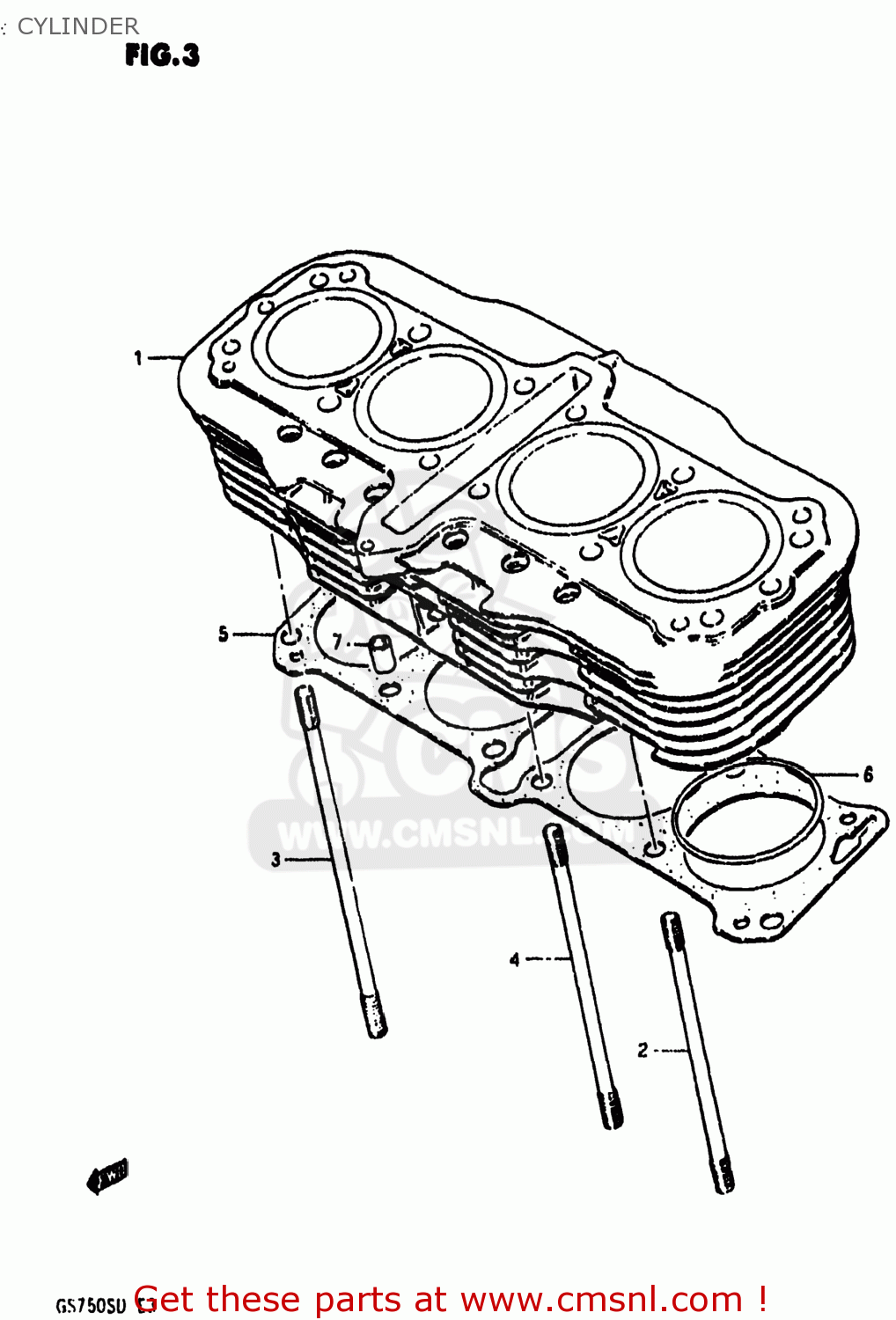 CYLINDER GS750A 1983 (D) USA (E03)