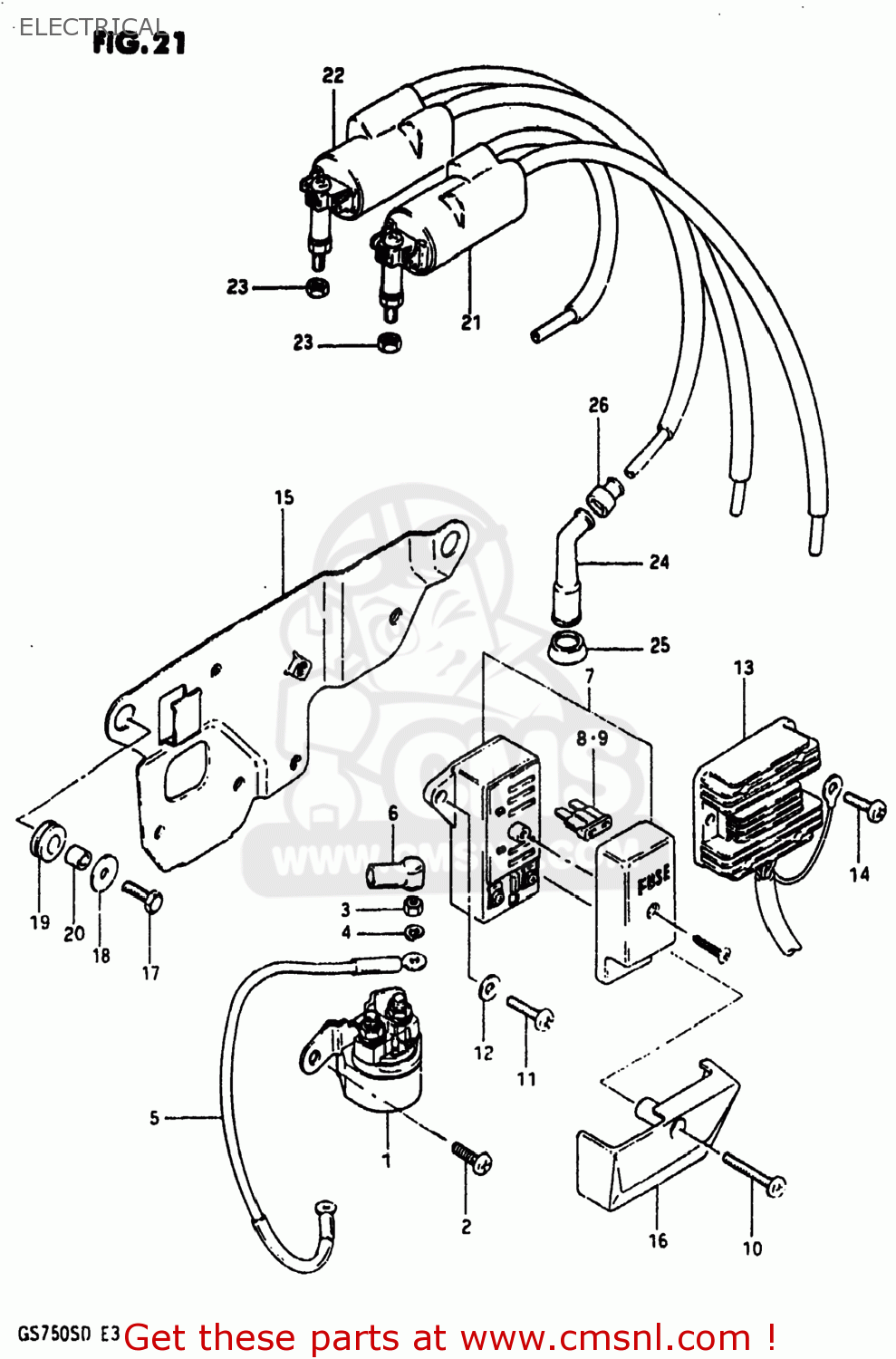 ELECTRICAL GS750A 1983 (D) USA (E03)