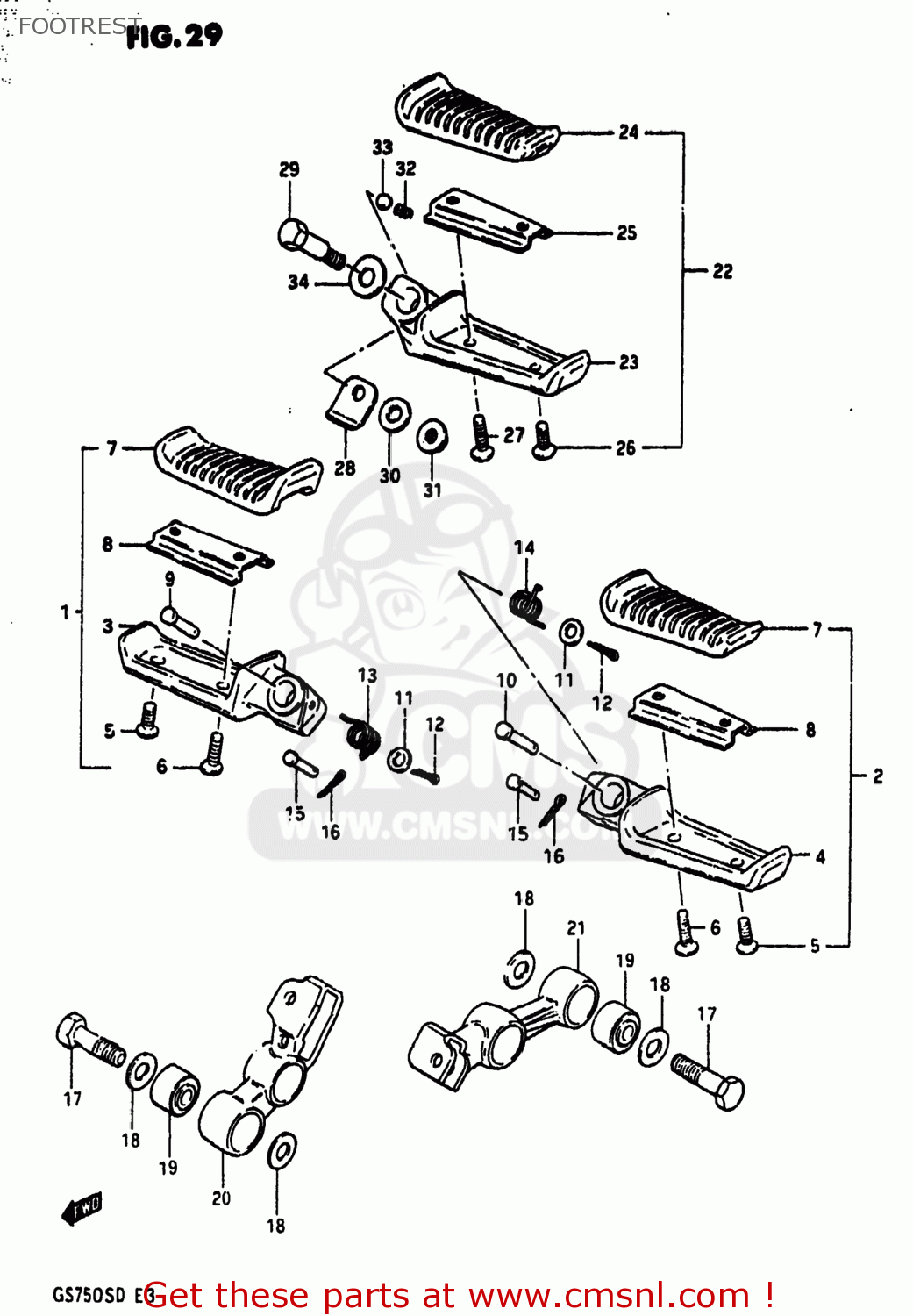 FOOTREST GS750A 1983 (D) USA (E03)