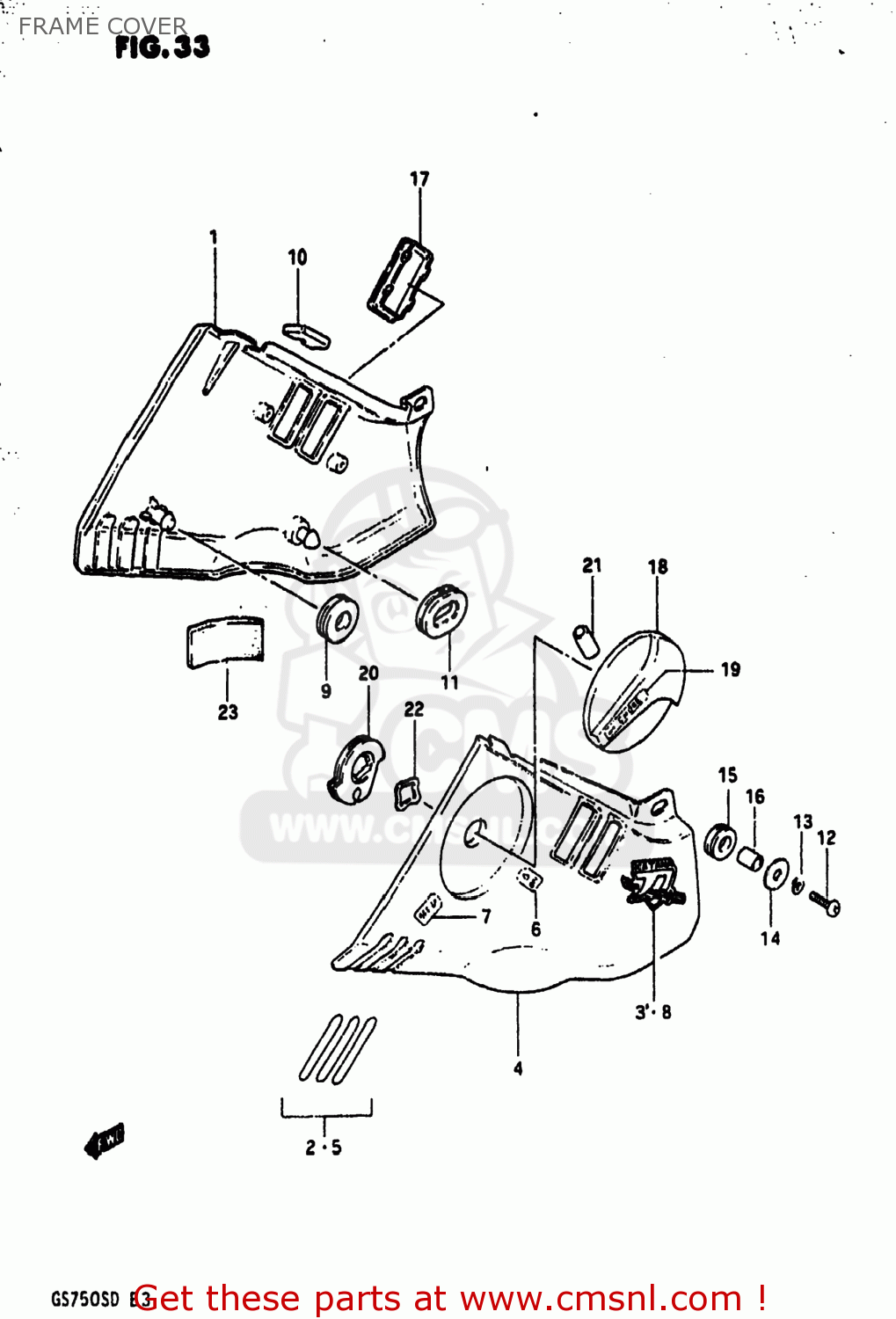 FRAME COVER GS750A 1983 (D) USA (E03)