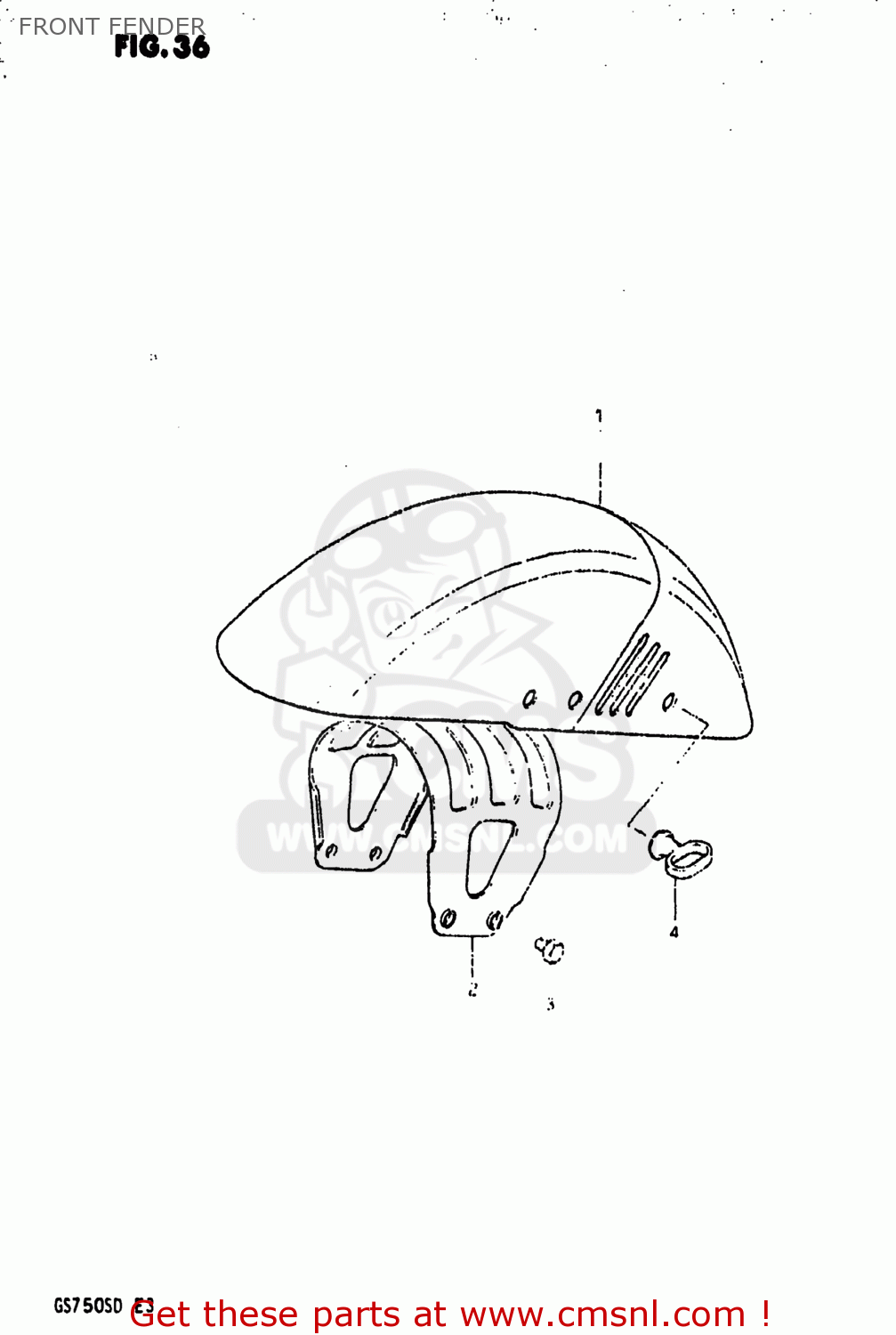 FRONT FENDER GS750A 1983 (D) USA (E03)