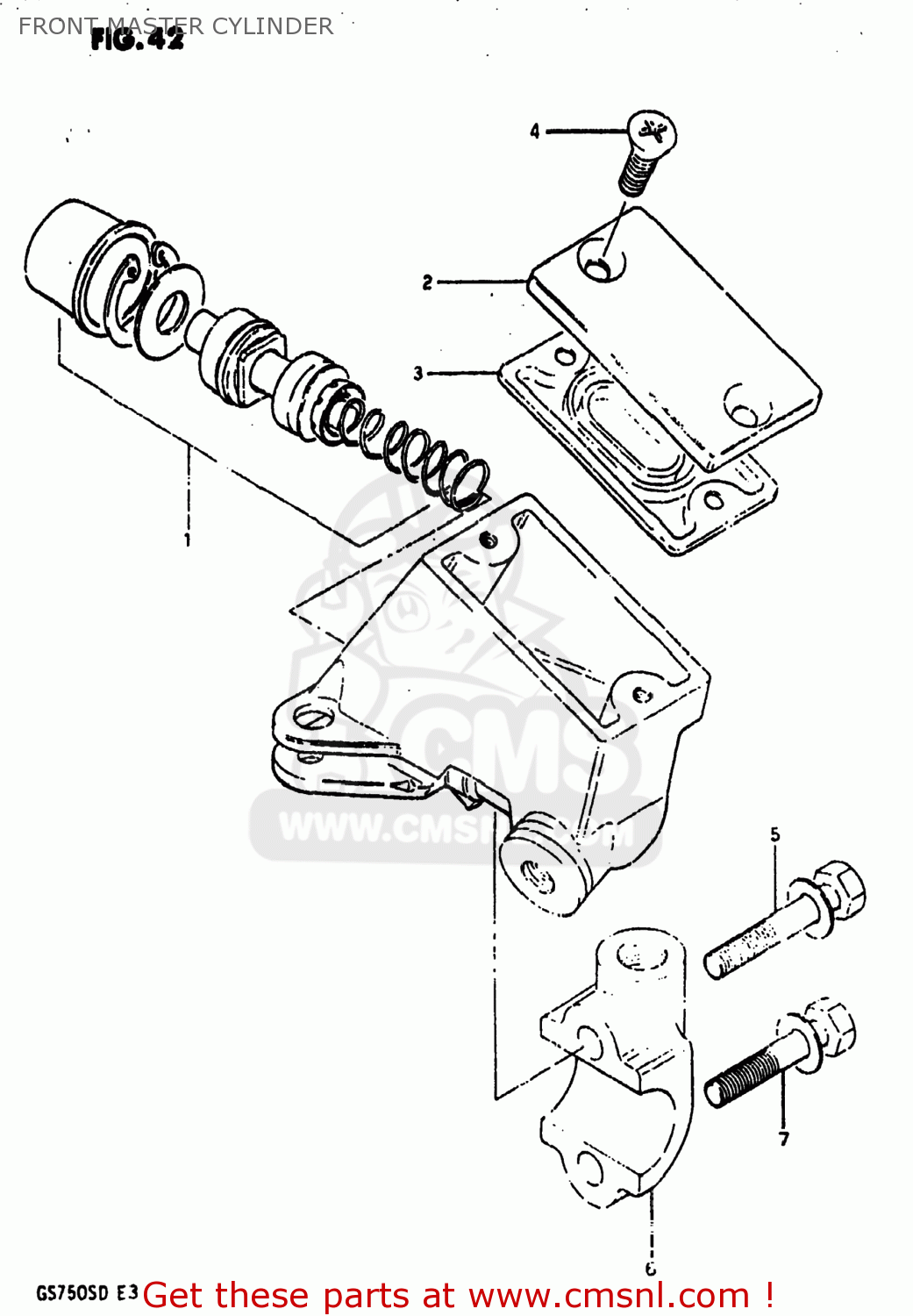 FRONT MASTER CYLINDER GS750A 1983 (D) USA (E03)