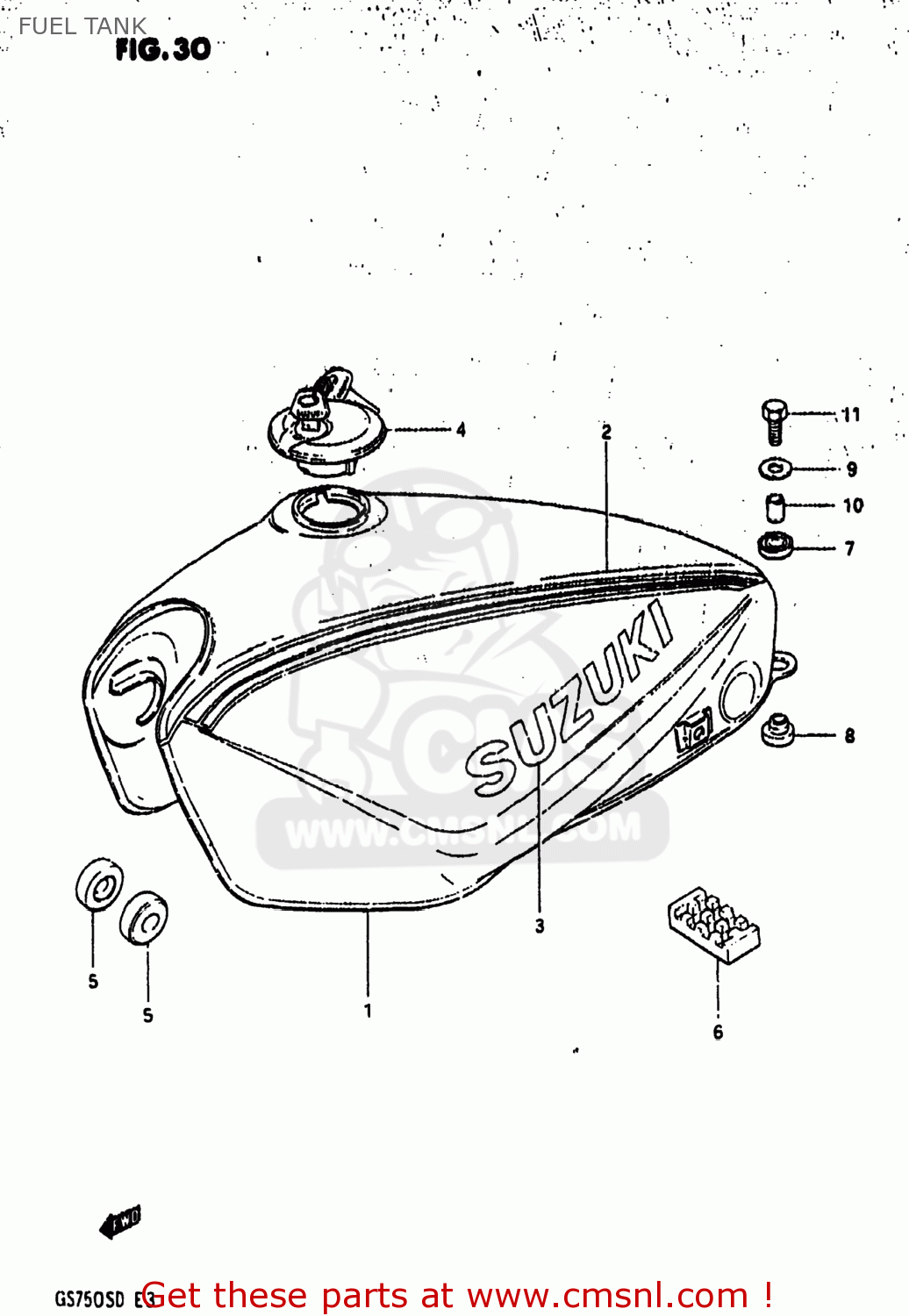 FUEL TANK GS750A 1983 (D) USA (E03)