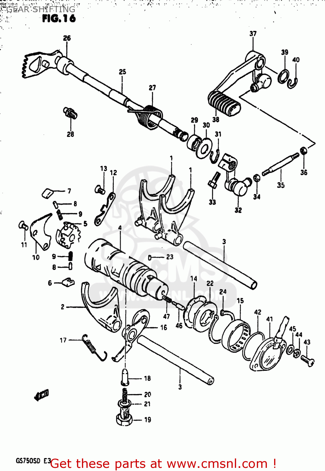 GEAR SHIFTING GS750A 1983 (D) USA (E03)
