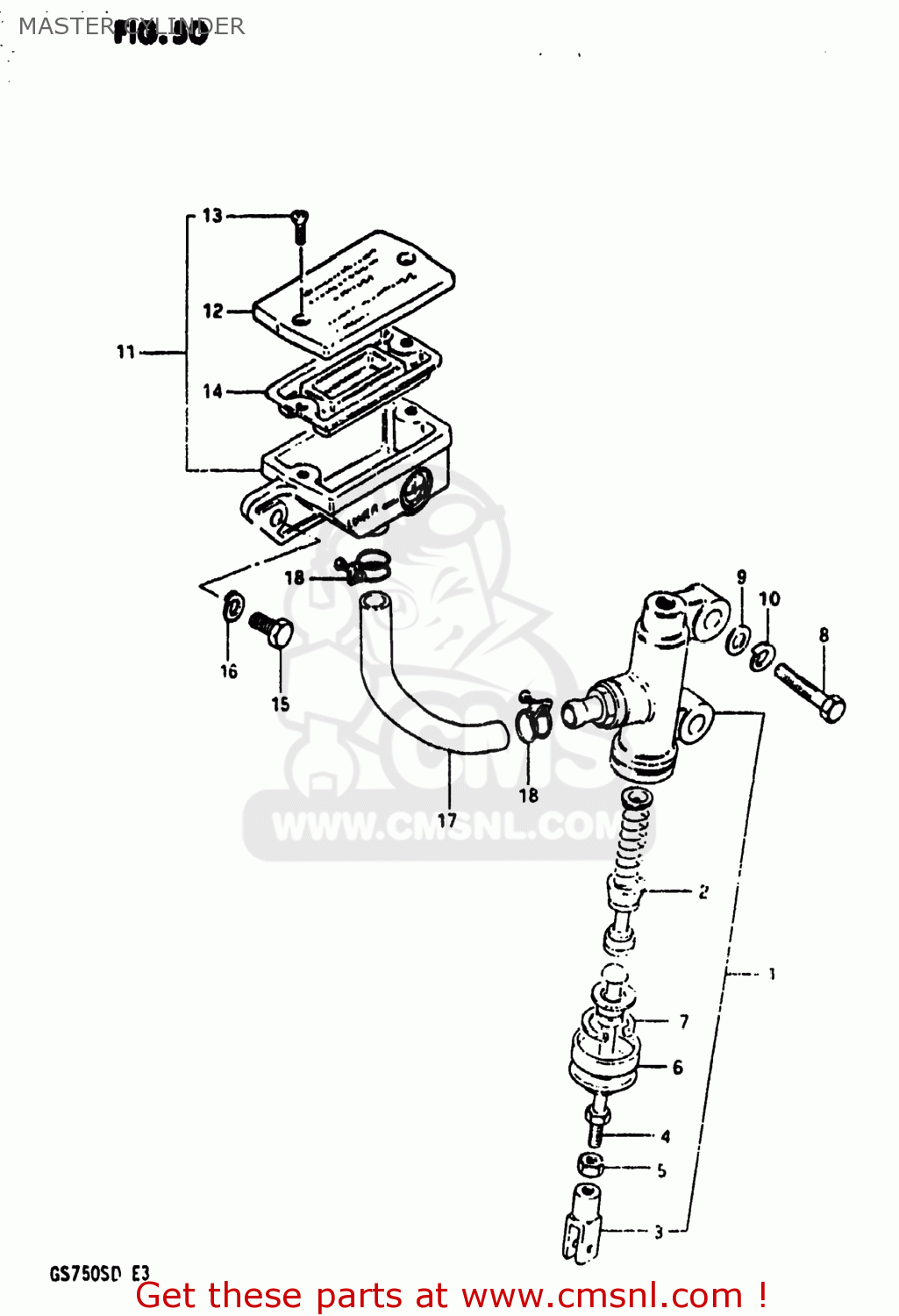 MASTER CYLINDER GS750A 1983 (D) USA (E03)