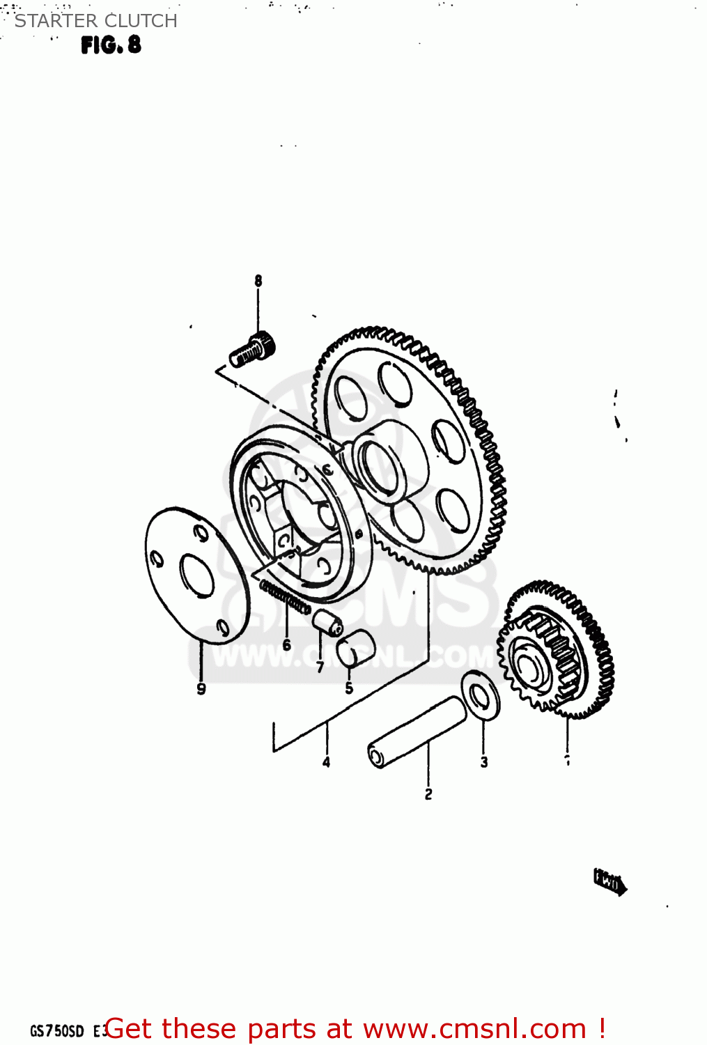 STARTER CLUTCH GS750A 1983 (D) USA (E03)