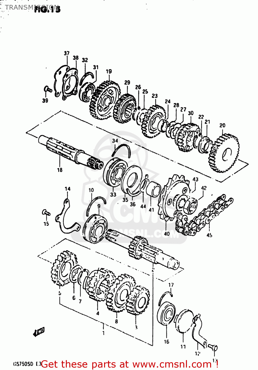 TRANSMISSION GS750A 1983 (D) USA (E03)
