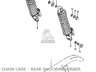 CHAIN CASE - REAR SHOCK ABSORBER - GS750A 1983 (D) USA (E03)