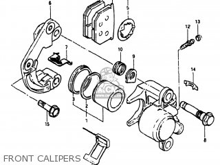 FRONT CALIPERS - GS750A 1983 (D) USA (E03)