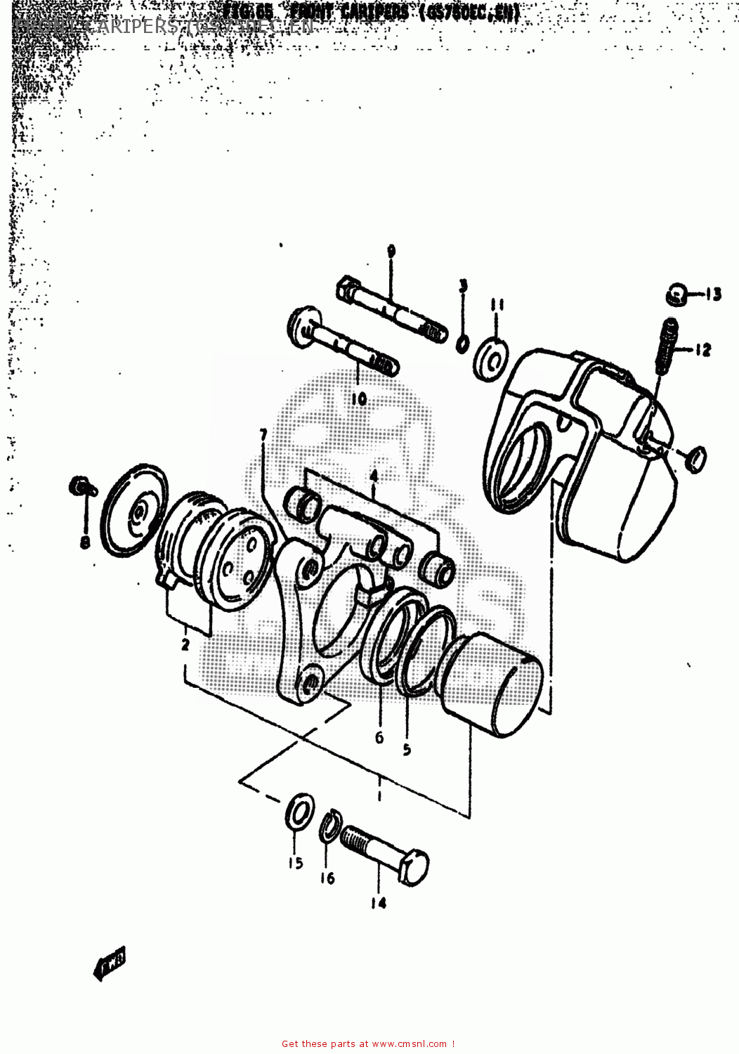 FRONT CARIPERS (GS750EC GS750B 1978 (C) USA (E03)
