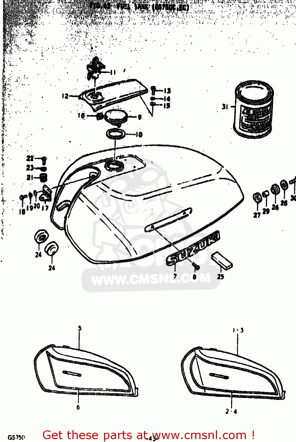 FUEL TANK (GS750C GS750B 1978 (C) USA (E03)