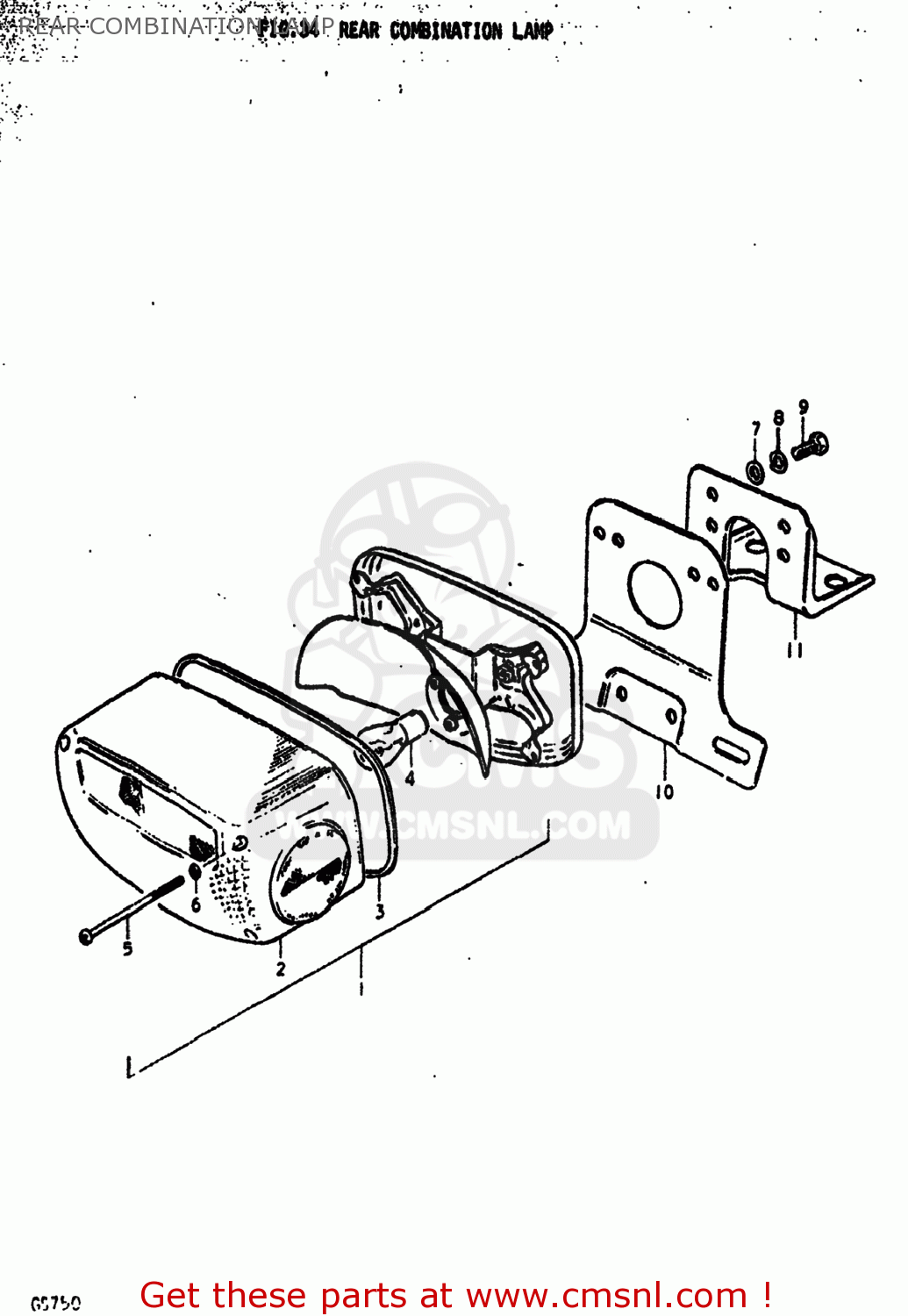 REAR COMBINATION LAMP GS750B 1978 (C) USA (E03)