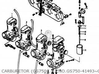 CARBURETOR (GS750C....F.NO.GS750-41493~GS750EC..F.NO.GS750E-1999 - GS750B 1978 (C) USA (E03)