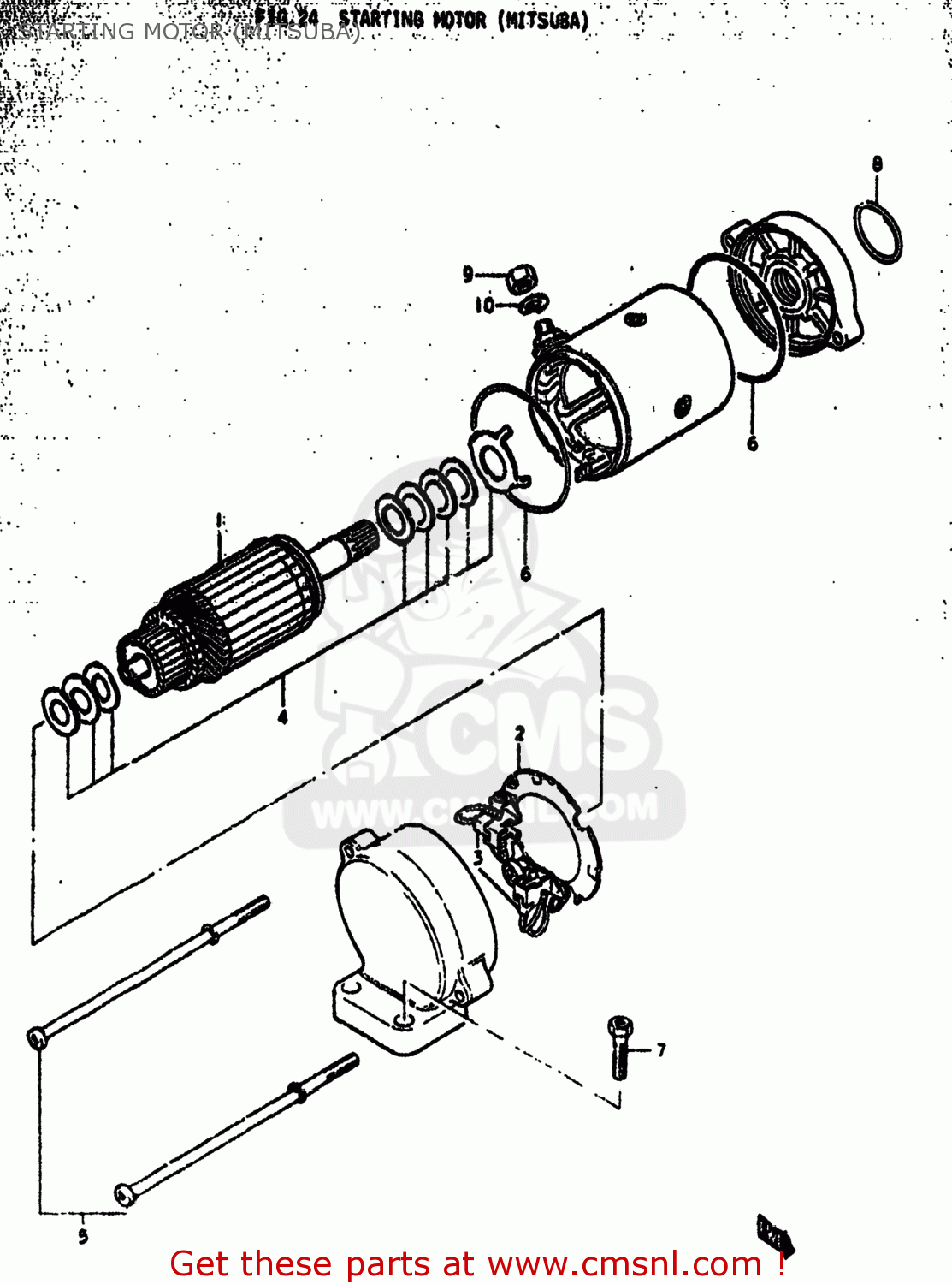 STARTING MOTOR (MITSUBA) GS750B 1979 (N) USA (E03)