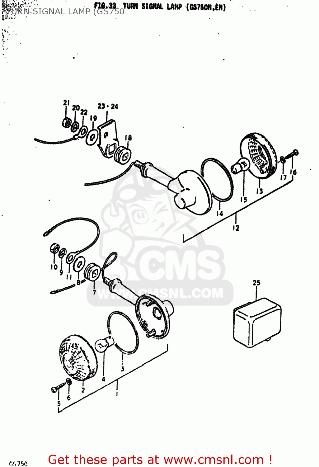 TURN SIGNAL LAMP (GS750 GS750B 1979 (N) USA (E03)