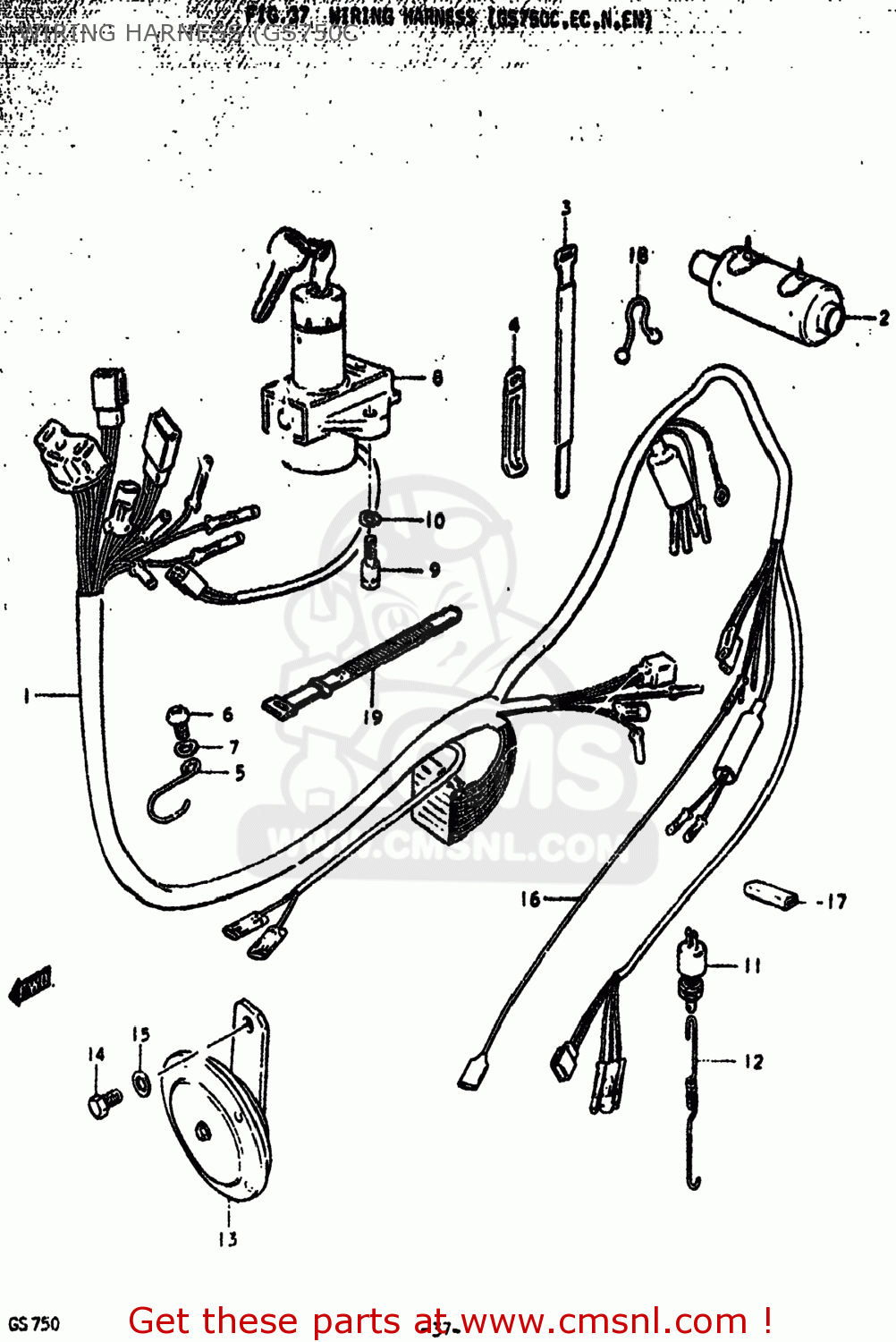 WIRING HARNESS (GS750C GS750B 1979 (N) USA (E03)