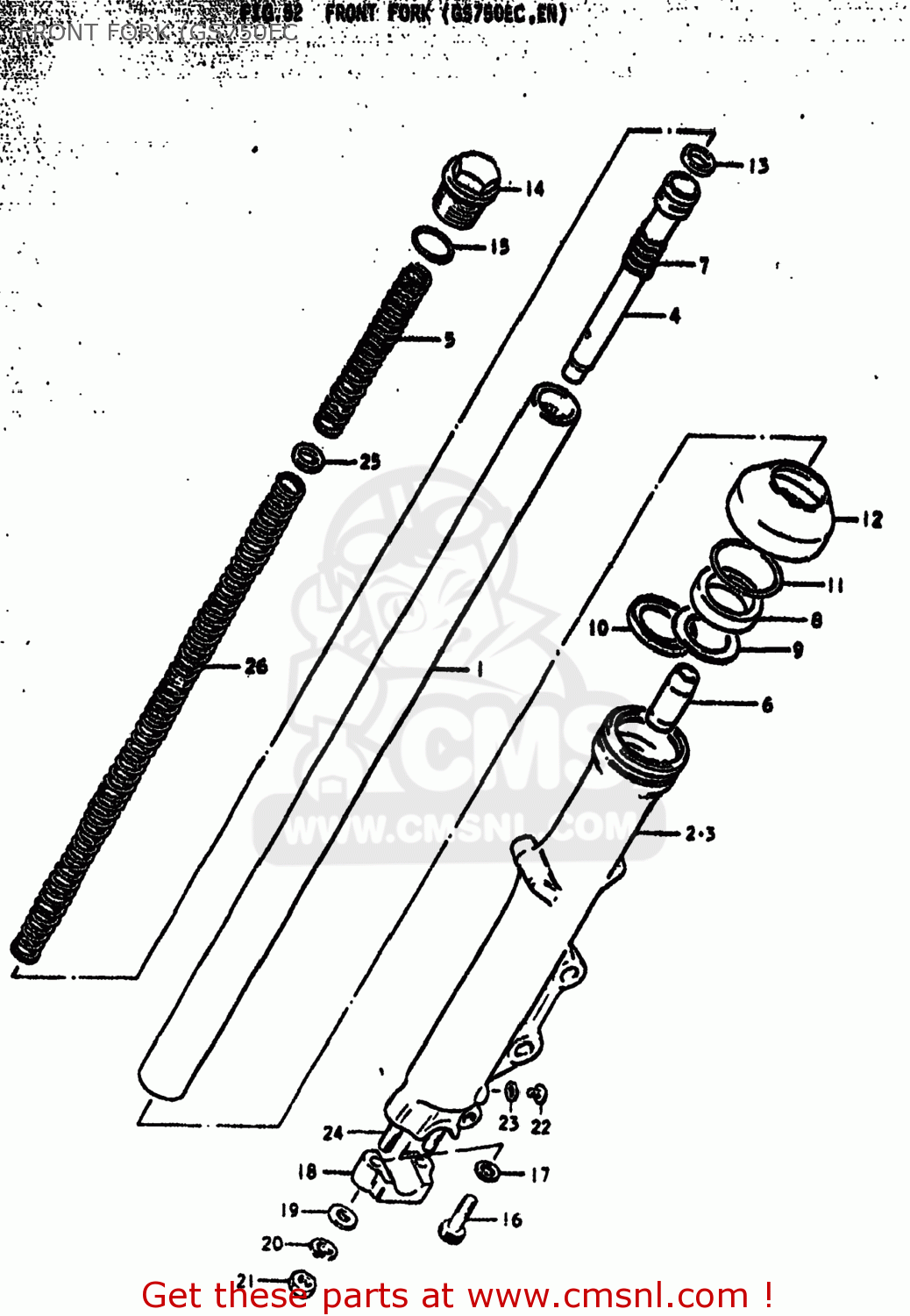 FRONT FORK (GS750EC GS750C 1977 (B) USA (E03)