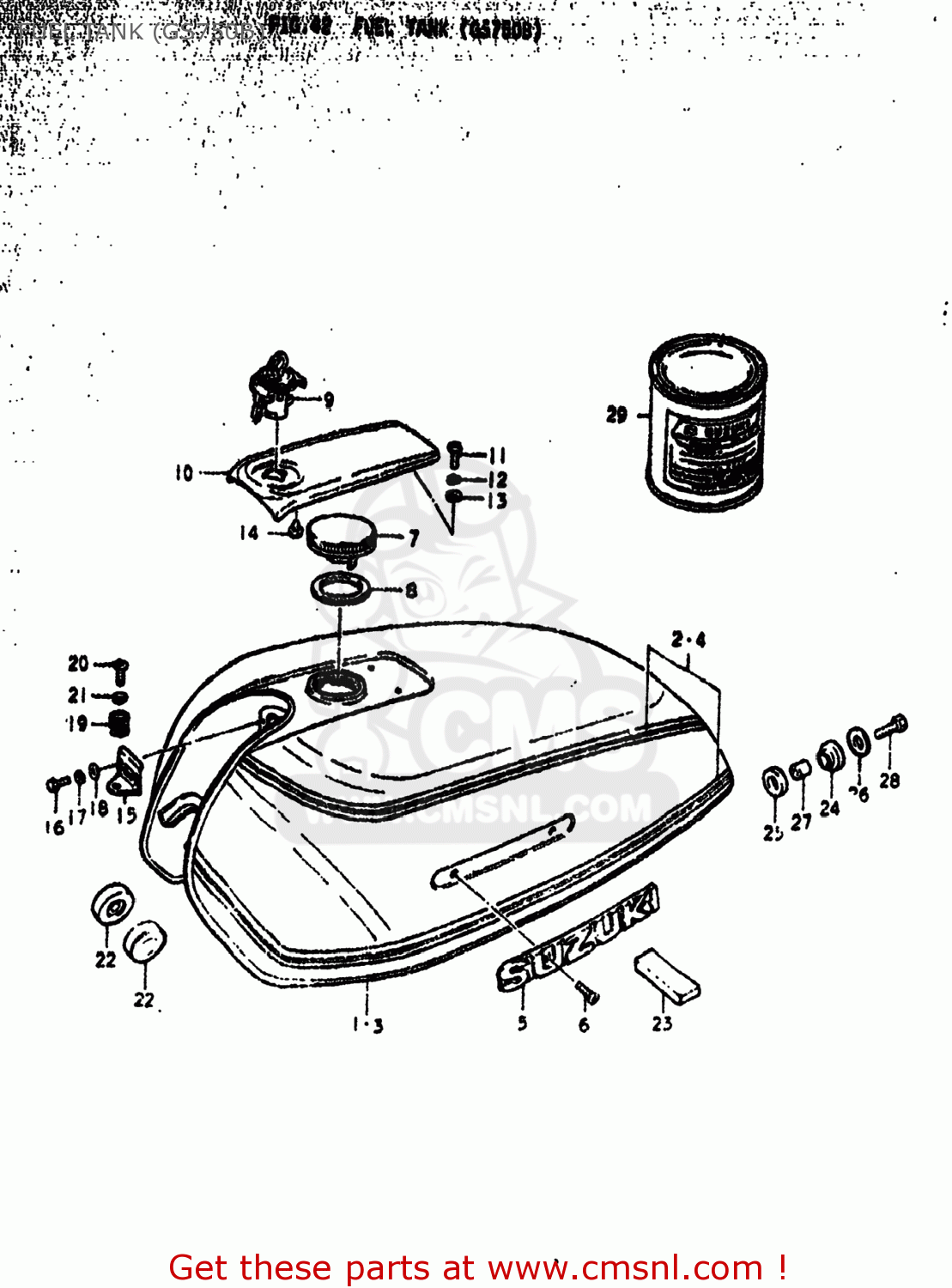 FUEL TANK (GS750B) GS750C 1977 (B) USA (E03)