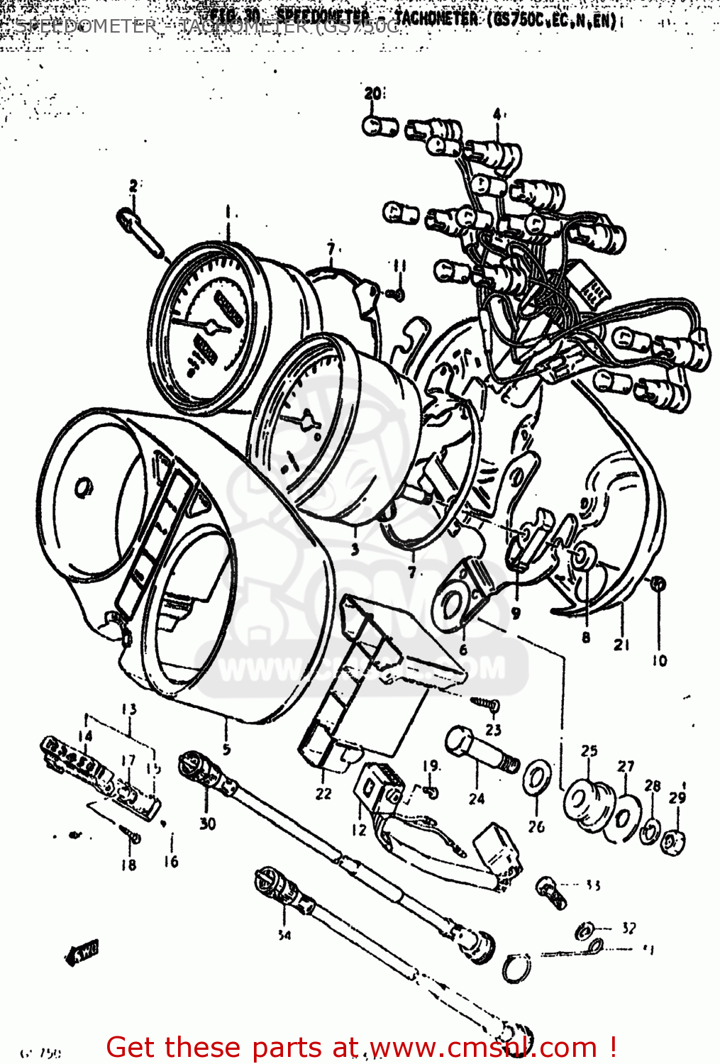 SPEEDOMETER - TACHOMETER (GS750C GS750C 1977 (B) USA (E03)