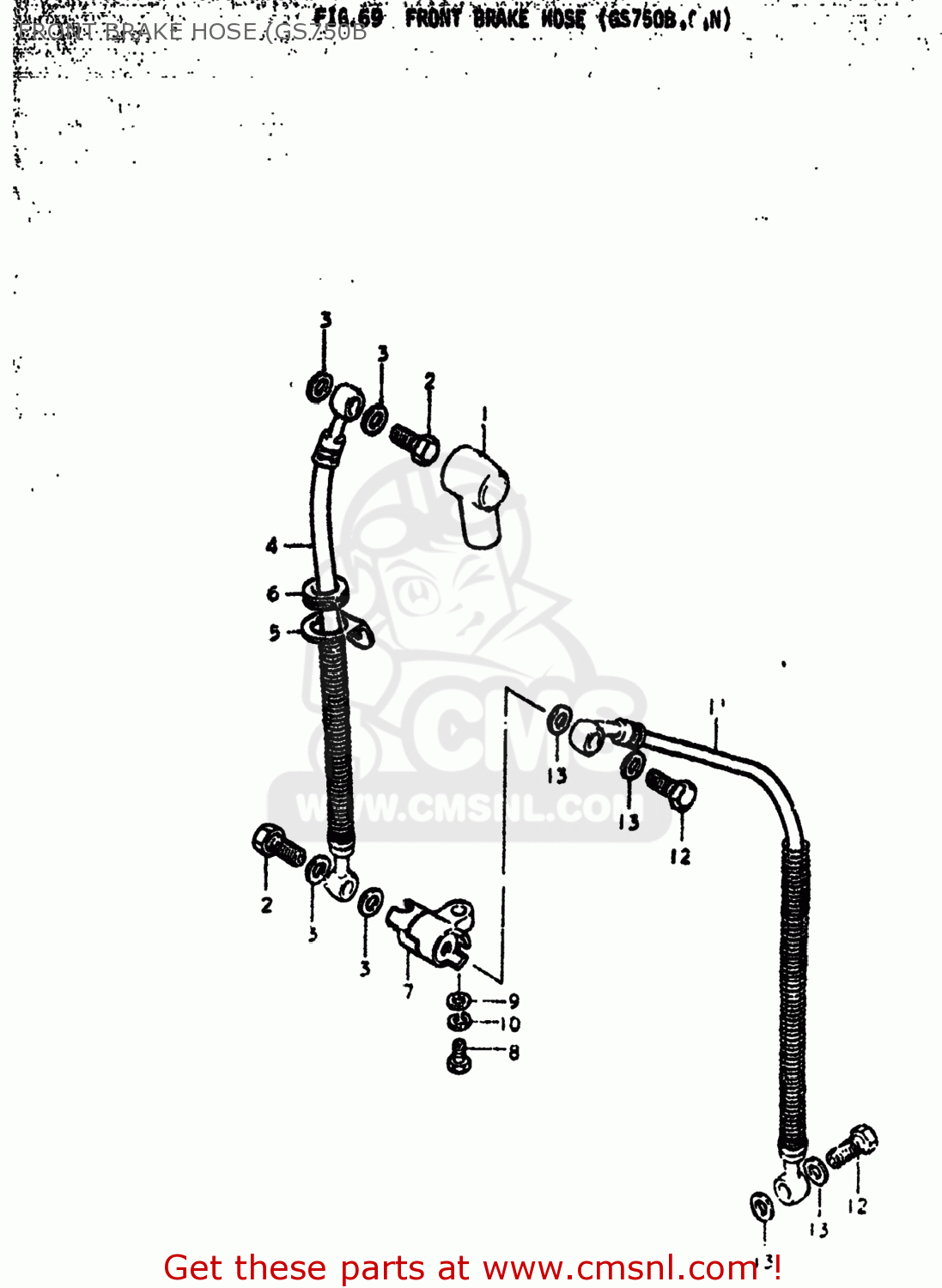 FRONT BRAKE HOSE (GS750B GS750C 1978 (C) USA (E03)
